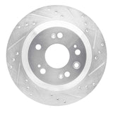 Dynamic Friction 2005-2012 Acura RL Rear Right Drilled & Slotted Silver Brake Rotor by Dynamic Friction Company 631-58022R