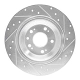 Dynamic Friction 2009-2014 Acura TL Rear Left Drilled & Slotted Silver Brake Rotor by Dynamic Friction Company 631-58023L