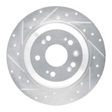 Dynamic Friction 2009-2014 Acura TL Rear Left Drilled & Slotted Silver Brake Rotor by Dynamic Friction Company 631-58023L