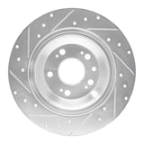 Dynamic Friction 2009-2014 Acura TL Rear Right Drilled & Slotted Silver Brake Rotor by Dynamic Friction Company 631-58023R