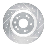 Dynamic Friction 2009-2014 Acura TL Rear Right Drilled & Slotted Silver Brake Rotor by Dynamic Friction Company 631-58023R
