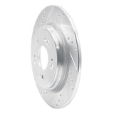 Dynamic Friction 2014-2020 Acura RLX Rear Left Drilled & Slotted Silver Brake Rotor by Dynamic Friction Company 631-58024L