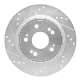 Dynamic Friction 2014-2020 Acura RLX Rear Left Drilled & Slotted Silver Brake Rotor by Dynamic Friction Company 631-58024L