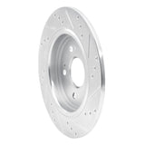 Dynamic Friction 2014-2020 Acura RLX Rear Left Drilled & Slotted Silver Brake Rotor by Dynamic Friction Company 631-58024L