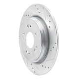 Dynamic Friction 2014-2020 Acura RLX Rear Right Drilled & Slotted Silver Brake Rotor by Dynamic Friction Company 631-58024R