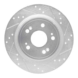 Dynamic Friction 2014-2020 Acura RLX Rear Right Drilled & Slotted Silver Brake Rotor by Dynamic Friction Company 631-58024R