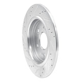 Dynamic Friction 2014-2020 Acura RLX Rear Right Drilled & Slotted Silver Brake Rotor by Dynamic Friction Company 631-58024R