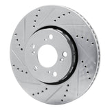 Dynamic Friction 2014-2020 Acura RLX Front Left Drilled & Slotted Silver Brake Rotor by Dynamic Friction Company 631-58025L