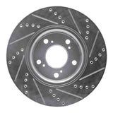 Dynamic Friction 2014-2020 Acura RLX Front Left Drilled & Slotted Silver Brake Rotor by Dynamic Friction Company 631-58025L