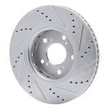 Dynamic Friction 2014-2020 Acura RLX Front Left Drilled & Slotted Silver Brake Rotor by Dynamic Friction Company 631-58025L