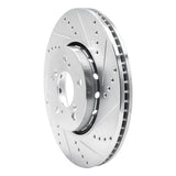 Dynamic Friction 2014-2020 Acura RLX Front Right Drilled & Slotted Silver Brake Rotor by Dynamic Friction Company 631-58025R