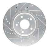 Dynamic Friction 2014-2020 Acura RLX Front Right Drilled & Slotted Silver Brake Rotor by Dynamic Friction Company 631-58025R