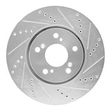 Dynamic Friction 2014-2020 Acura RLX Front Right Drilled & Slotted Silver Brake Rotor by Dynamic Friction Company 631-58025R