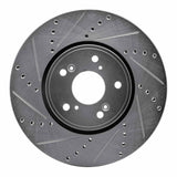 Dynamic Friction 2014-2020 Acura MDX Front Left Drilled & Slotted Silver Brake Rotor by Dynamic Friction Company 631-58026L