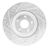 Dynamic Friction 2014-2020 Acura MDX Front Right Drilled & Slotted Silver Brake Rotor by Dynamic Friction Company 631-58026R