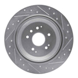 Dynamic Friction 2014-2016 Acura MDX Rear Left Drilled & Slotted Silver Brake Rotor by Dynamic Friction Company 631-58028L