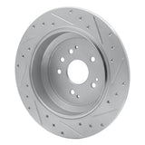 Dynamic Friction 2014-2016 Acura MDX Rear Left Drilled & Slotted Silver Brake Rotor by Dynamic Friction Company 631-58028L