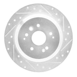 Dynamic Friction 2014-2016 Acura MDX Rear Right Drilled & Slotted Silver Brake Rotor by Dynamic Friction Company 631-58028R