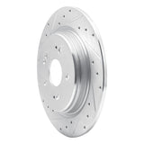 Dynamic Friction 2015-2025 Acura ADX Rear Left Drilled & Slotted Silver Brake Rotor by Dynamic Friction Company 631-58029L