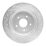 Dynamic Friction 2015-2025 Acura ADX Rear Left Drilled & Slotted Silver Brake Rotor by Dynamic Friction Company 631-58029L
