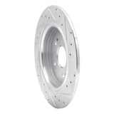 Dynamic Friction 2015-2025 Acura ADX Rear Left Drilled & Slotted Silver Brake Rotor by Dynamic Friction Company 631-58029L