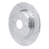 Dynamic Friction 2015-2025 Acura TLX Rear Right Drilled & Slotted Silver Brake Rotor by Dynamic Friction Company 631-58029R