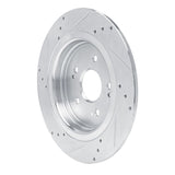 Dynamic Friction 2015-2025 Acura TLX Rear Right Drilled & Slotted Silver Brake Rotor by Dynamic Friction Company 631-58029R