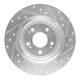 Dynamic Friction 2017-2020 Acura MDX Rear Left Drilled & Slotted Silver Brake Rotor by Dynamic Friction Company 631-58030L