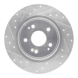 Dynamic Friction 2017-2020 Acura MDX Rear Left Drilled & Slotted Silver Brake Rotor by Dynamic Friction Company 631-58030L