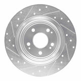 Dynamic Friction 2017-2020 Acura MDX Rear Right Drilled & Slotted Silver Brake Rotor by Dynamic Friction Company 631-58030R