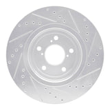 Dynamic Friction 2017-2020 Acura MDX Front Left Drilled & Slotted Silver Brake Rotor by Dynamic Friction Company 631-58031L