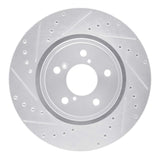 Dynamic Friction 2017-2020 Acura MDX Front Left Drilled & Slotted Silver Brake Rotor by Dynamic Friction Company 631-58031L
