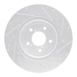 Dynamic Friction 2017-2020 Acura MDX Front Right Drilled & Slotted Silver Brake Rotor by Dynamic Friction Company 631-58031R