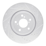 Dynamic Friction 2017-2020 Acura MDX Front Right Drilled & Slotted Silver Brake Rotor by Dynamic Friction Company 631-58031R