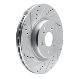 Dynamic Friction 2019-2025 Acura RDX Front Left Drilled & Slotted Silver Brake Rotor by Dynamic Friction Company 631-58032L