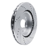 Dynamic Friction 2019-2025 Acura RDX Front Left Drilled & Slotted Silver Brake Rotor by Dynamic Friction Company 631-58032L