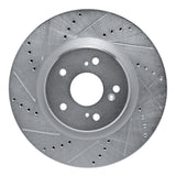 Dynamic Friction 2019-2025 Acura RDX Front Left Drilled & Slotted Silver Brake Rotor by Dynamic Friction Company 631-58032L