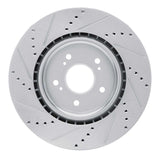 Dynamic Friction 2019-2025 Acura RDX Front Right Drilled & Slotted Silver Brake Rotor by Dynamic Friction Company 631-58032R