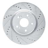 Dynamic Friction 2019-2025 Acura RDX Front Right Drilled & Slotted Silver Brake Rotor by Dynamic Friction Company 631-58032R