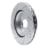 Dynamic Friction 2019-2025 Acura RDX Front Right Drilled & Slotted Silver Brake Rotor by Dynamic Friction Company 631-58032R