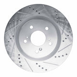 Dynamic Friction 2021-2025 Acura TLX Front Right Drilled & Slotted Silver Brake Rotor by Dynamic Friction Company 631-58035R