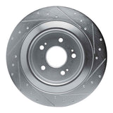 Dynamic Friction 2021-2025 Acura TLX Rear Left Drilled & Slotted Silver Brake Rotor by Dynamic Friction Company 631-58036L