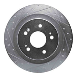 Dynamic Friction 2021-2025 Acura TLX Rear Left Drilled & Slotted Silver Brake Rotor by Dynamic Friction Company 631-58036L