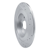Dynamic Friction 2021-2025 Acura TLX Rear Left Drilled & Slotted Silver Brake Rotor by Dynamic Friction Company 631-58036L