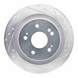 Dynamic Friction 2021-2025 Acura TLX Rear Right Drilled & Slotted Silver Brake Rotor by Dynamic Friction Company 631-58036R