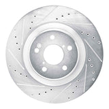Dynamic Friction 2022-2026 Acura MDX Front Left Drilled & Slotted Silver Brake Rotor by Dynamic Friction Company 631-58037L
