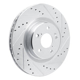 Dynamic Friction 2022-2026 Acura MDX Front Right Drilled & Slotted Silver Brake Rotor by Dynamic Friction Company 631-58037R