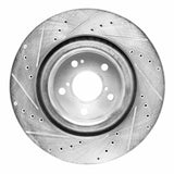 Dynamic Friction 2022-2026 Acura MDX Front Right Drilled & Slotted Silver Brake Rotor by Dynamic Friction Company 631-58037R