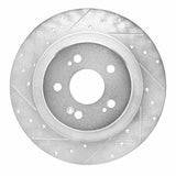 Dynamic Friction 2022-2026 Acura MDX Rear Left Drilled & Slotted Silver Brake Rotor by Dynamic Friction Company 631-58038L