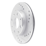 R1 Concepts 1984-2006 Honda Civic Hatchback Front Right Drilled & Slotted Silver Brake Rotor by R1 Concepts 631-59005R